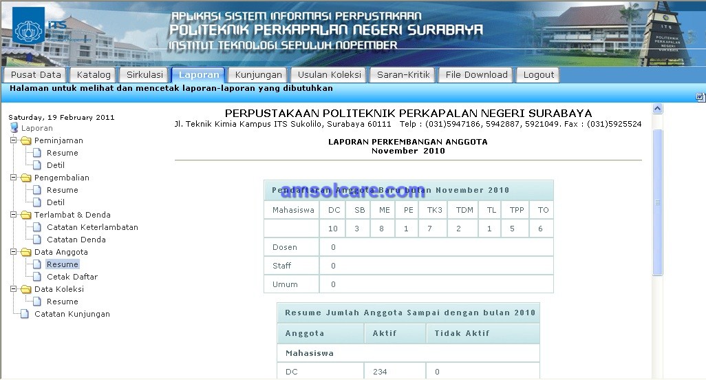 Sistem Informasi Perpustakaan PPNS Surabaya
